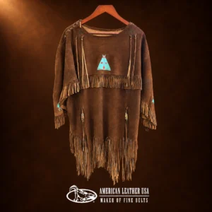Native American Beaded & Fringe Suede Dress