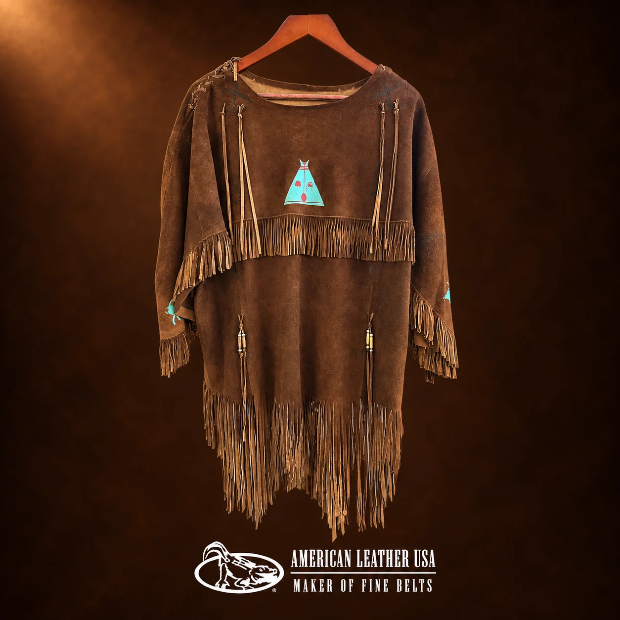 Native American Beaded & Fringe Suede Dress