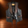 Women's Carved Leather Vest — detail view 2