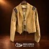 Women's Fringed & Beaded Leather Short Jacket