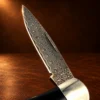 Jet & Lapis Damascus Blade Lockback Folding Pocket Knife — detail view 2