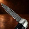 Jet & Lapis Damascus Blade Lockback Folding Pocket Knife — detail view 2