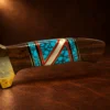 Doris Yazzie Navajo Multi-Stone Inlaid Knife w/ Sheath — detail view 5