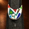 TSF Sterling Silver & Multi Stone Inlay Ranger Design Belt Buckle Set — detail view 4