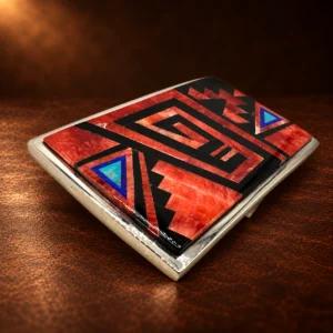 TSF Sterling Silver Multi-Stone Inlay Belt Buckle — detail view 2