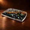 TSF Sterling Silver Overlay & Multi-Stone Micro Inlay Belt Buckle — detail view 3