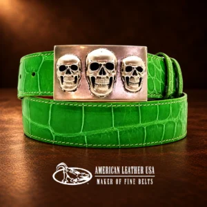 Alexander Kalifano ‘The Triple Skull’ Sterling Silver Belt Buckle