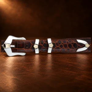 Kalifano Sterling Silver 'The Austin' 4pc. Ranger Design Belt Buckle Set — detail view 4