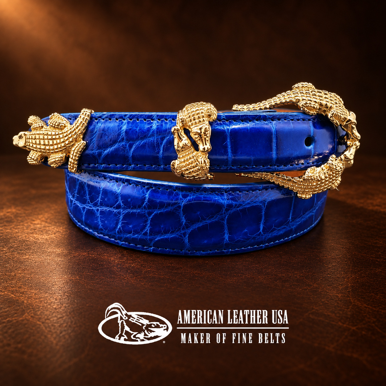 The Kissing Alligators — Gold Plated — 1″